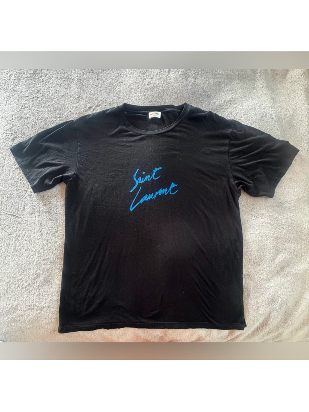 Saint Laurent Blue Script Logo Tee